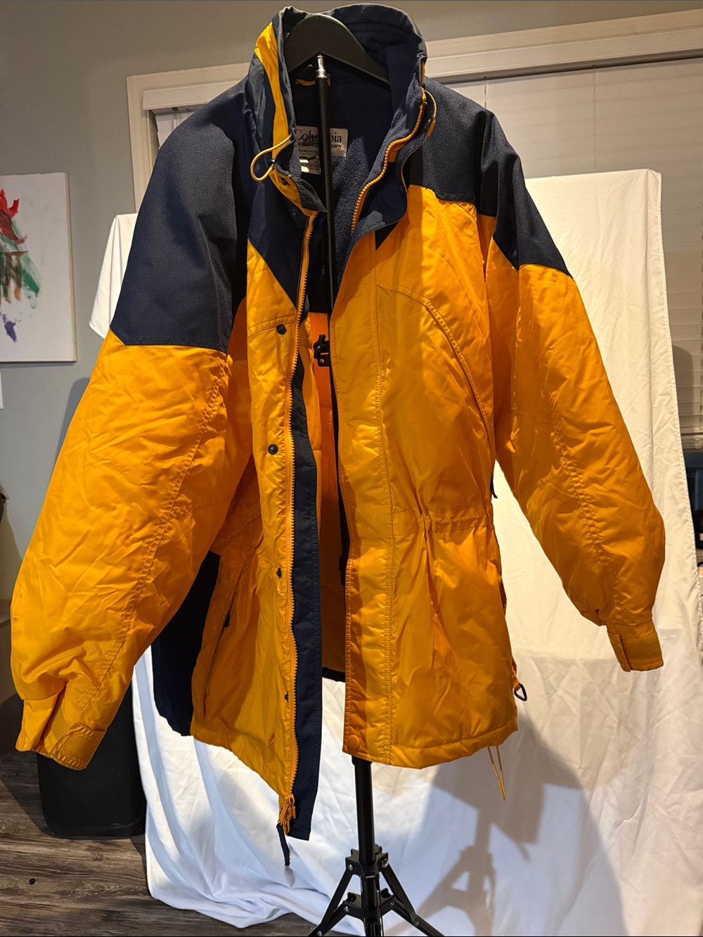Columbia Yellow and Navy Kids Puffer Jacket